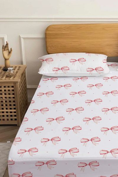 Rivaİstanbul Ribbon Patterned Double Bed Sheet Cotton