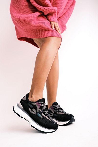 Lal Shoes & Bags Pantofi sport Sofia damă colorati Piesa-negru
