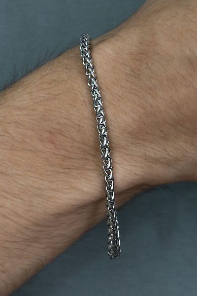 Takı Dükkanı Interlocking Men's Steel Bracelet Chain 20cm acb01