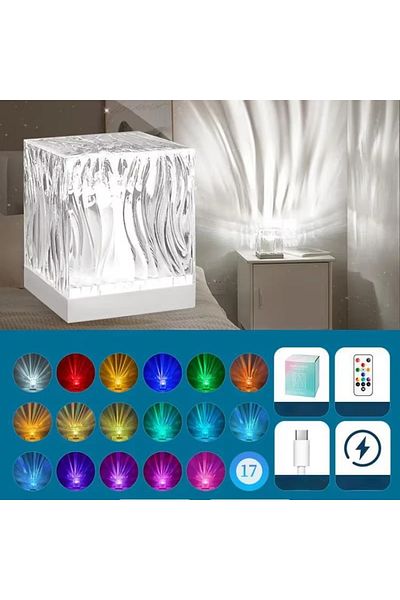 Choice Dynamic Aurora Northern Lights Water Ripple Projector Night Light 17 Colors For Living Room