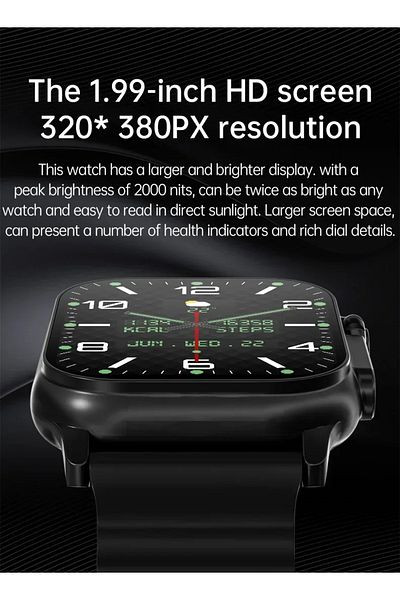 Choice Black 2024 T800 Ultra 2 Smart Watch Men 49mm Amoled Screen Nfc Compass Waterproof