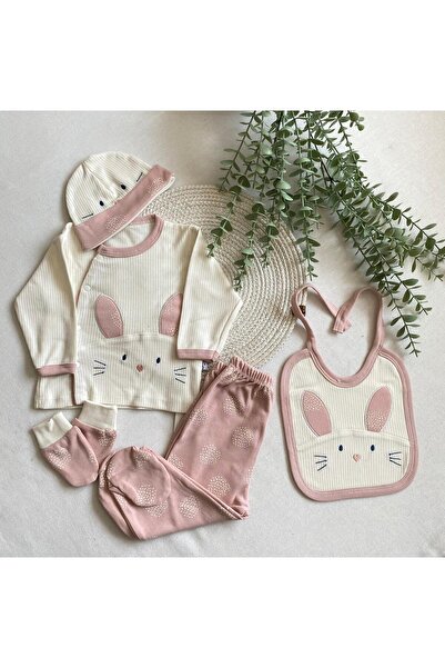 Gaye Bebe %100 Pamuk 5'li Hastane Çıkışı Tavşan Desenli