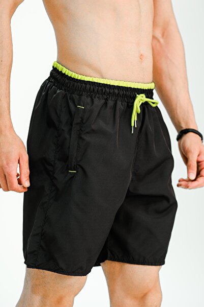 Oksit Базові чоловічі морські шорти Alvise Slim Fit Basic з кольоровою деталлю у вигляді смужки на талії