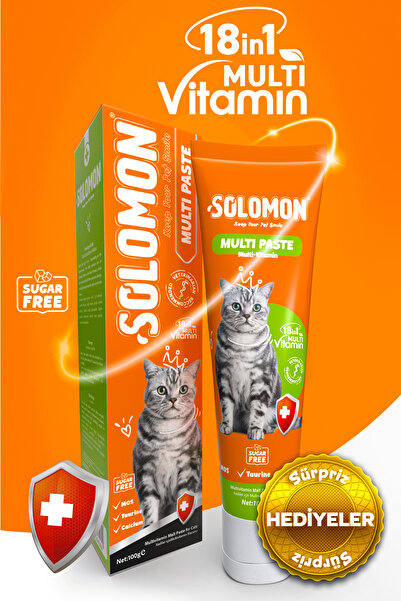 Solomon Multi Paste 100 gr Kediler Için Multivitamin Malt Macunu