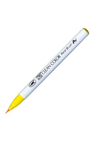 Zig Clean Color Real Brush Rb-6000At 050 Yellow Brush Tip Pen