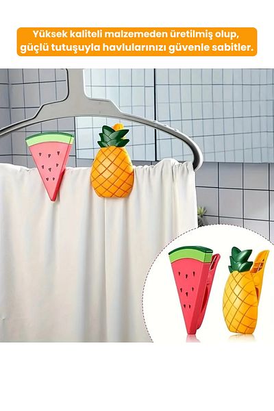 Yenigeldi 2-Pack Pineapple Beach Towel Clips – Wind Resistant, Strong Hold, Fun and Portable