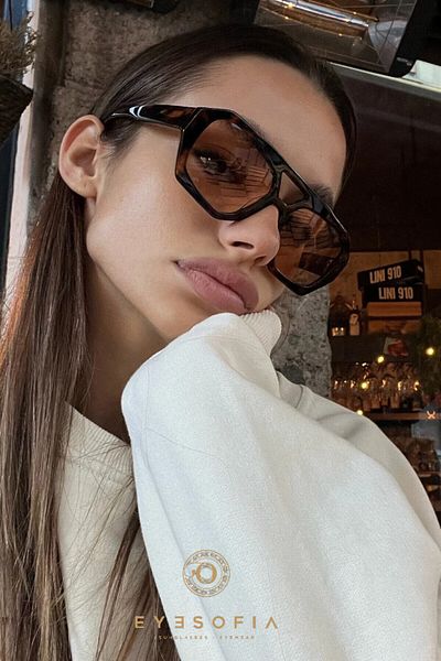 Eyesofia Wuhle Leopard Nude Brown Unisex Sunglasses