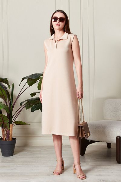 Jack Morino Women's Polo Neck Sleeveless Midi Dress
