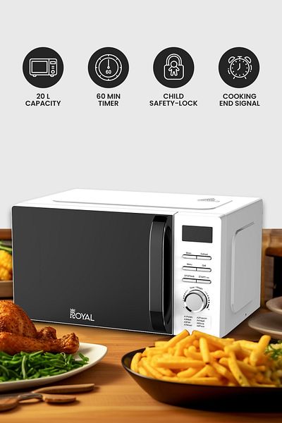 Royal Digital Microwave Oven 20 Liters, 700 Watts, Ra-20xdg4