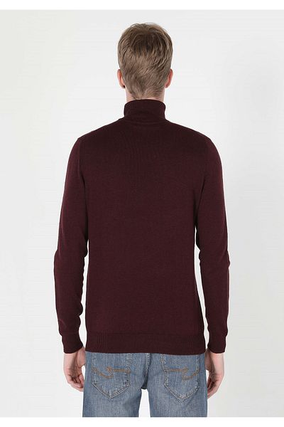 Colin's Pulover mov pentru bărbați, cu gât țesut, jacquard