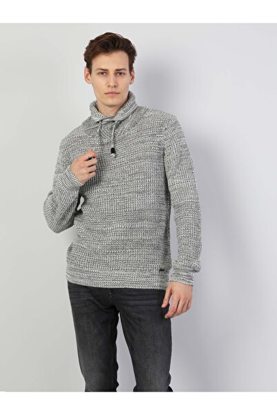 Colin's Slim Fit Sal Yaka Erkek Gri Kazak