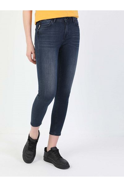 Colin's Super Slim Fit Mid Waist Slim Leg Women's Dark Indigo Jean Pants