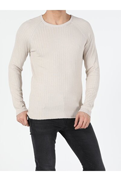 Colin's Slim Fit Yuvarlak Yaka Erkek Bej Kazak