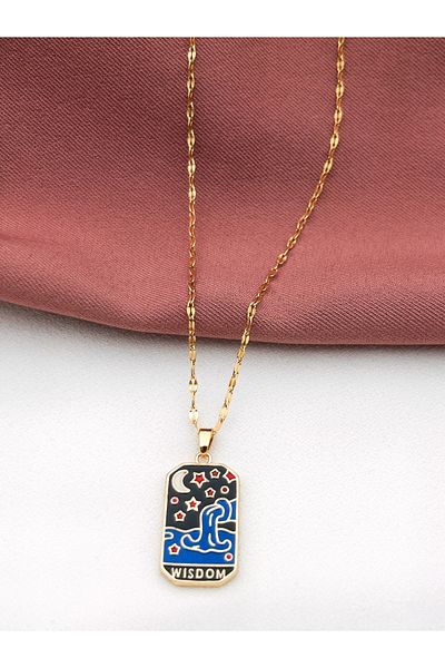 Siya Silver Non-Tarnish Steel Wisdom Wisdom Tarot Necklace