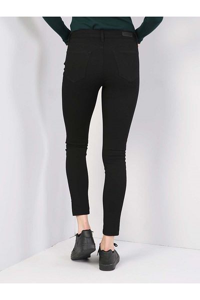 Colin's 759 Lara Mid Waist Skinny Leg Super Slim Fit Black Women's Jean Trousers Cl1025327