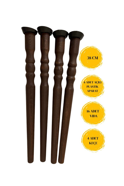 HAMADEX 38 Cm Stejar Întunecat Mobila Lemn Rotit Picior Masa De Cafea, Puf, S...