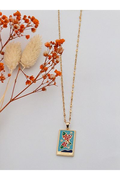 Siya Silver Non Tarnish Steel Pisces Pisces Tarot Necklace