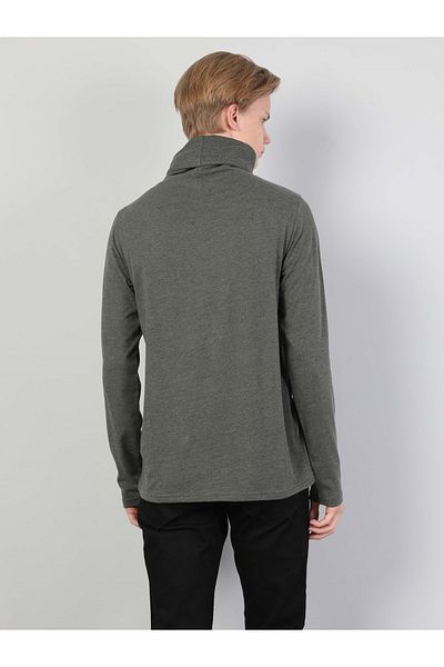 Colin's Regular Fit Half Fisherman Мъжка тениска с дълъг ръкав в цвят каки Cl1036982