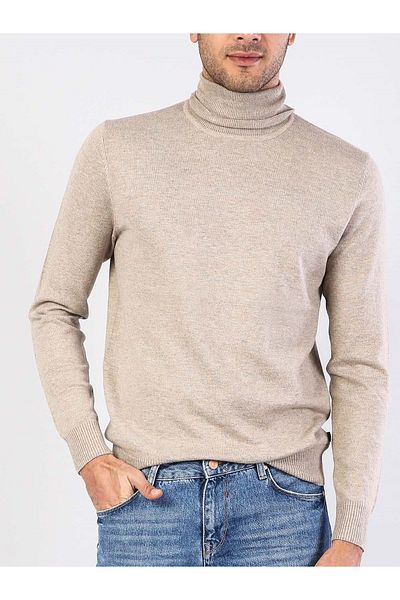 Colin's Pulover Bej pentru bărbați Slim Fit Fisherman Cl 1023624
