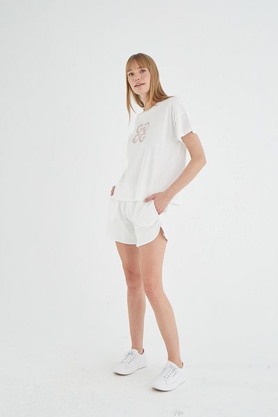 Sevim Sevi̇m 21204 Embroidered Shorts Set 25Y