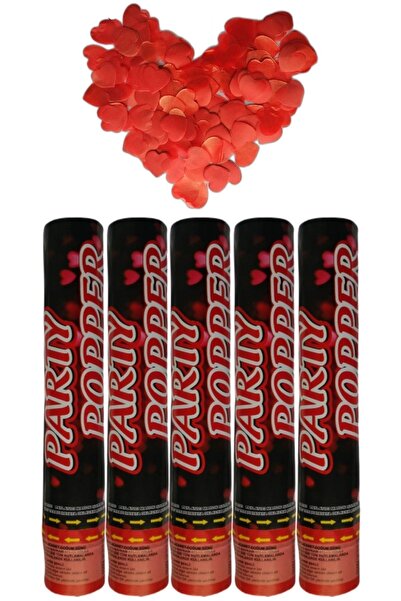 Genel Markalar 5'li Kalpli Konfeti Seti Düğün, Kına, Parti Eğlence Malzemesi