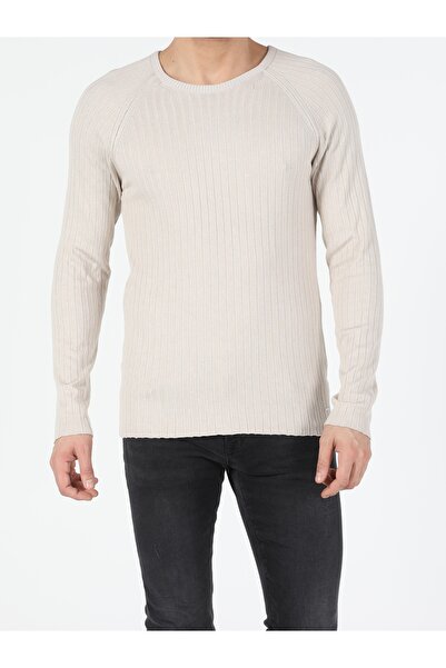 Colin's Slim Fit Yuvarlak Yaka Erkek Bej Kazak