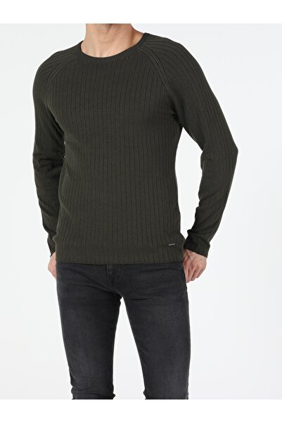 Colin's Slim Fit Yuvarlak Yaka Erkek Yeşil Kazak