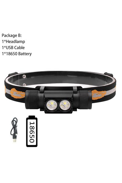Choice Yellow Light B Boruit D25 Dual Led Headlamp 6-mode 1200lm Powerful Headlight Type-c Rechargeable 186