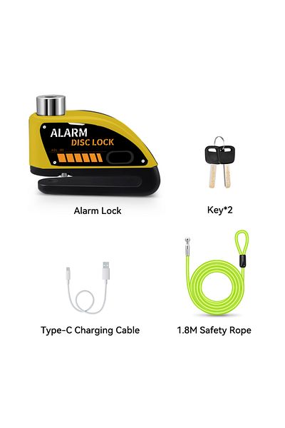 Choice Yellow And 1.8m Rope Extractme Motorcycle Alarm Disc Brake Lock 120db Bicycle Wheel Disk Padlock Sec