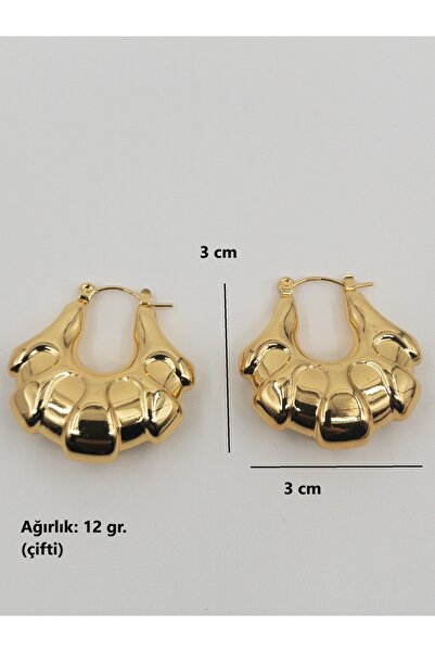 Siya Silver Kararmaz Çelik Vintage Halka Küpe