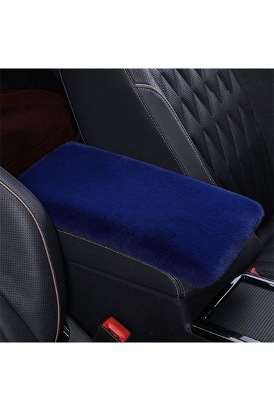 Choice Blue Cute Car Armrest Box Plush Cover Cushion Warm Center Console Arm Cover Pads Stowing Tidying Uni