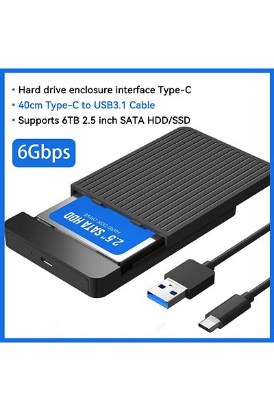 Choice علبة خارجية USB 3.1 2.5 حافظة Hdd/SSD حافظة محول Sata إلى USB 3.1/3.0 حافظة محرك أقراص صلبة خارجي عالي السرعة 6 جيجابت في الثانية