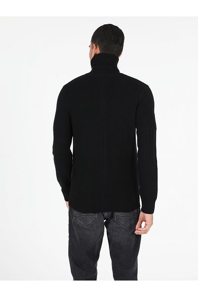 Colin's Men's Black Slim Fit Cardigan - Cl 1051630