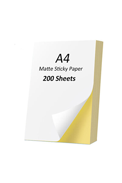 Choice 200 ورقة A4 غير لامعة بيضاء لاصقة ذاتية اللصق لطابعات الليزر النافثة للحبر سهلة التقشير