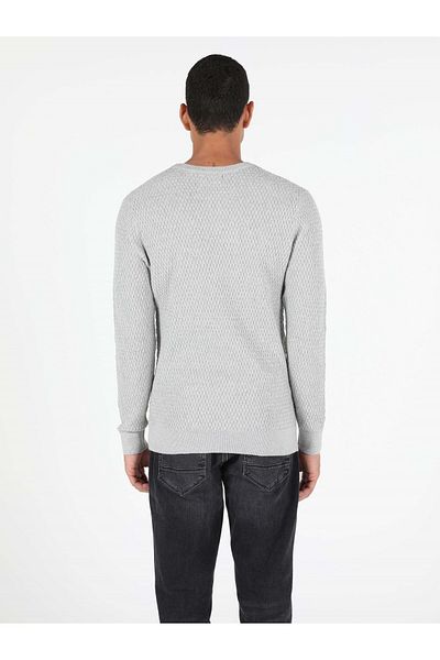 Colin's Pulover pentru bărbați, slim fit, cu gât crew, gri Melange Cl 1051605