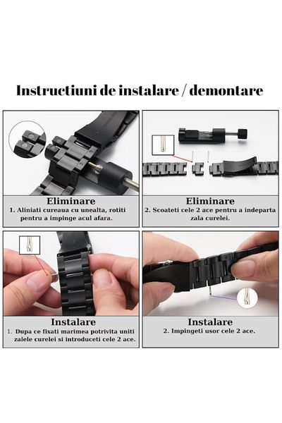 OEM Curea Titan Premium Apple Watch 42–49mm, Gri Închis, Compatibilă Ultra/1–8/se