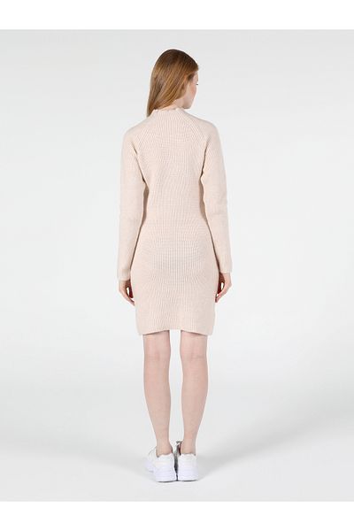 Colin's Rochie de damă slim fit bej cu mânecă lungă Cl 1051553