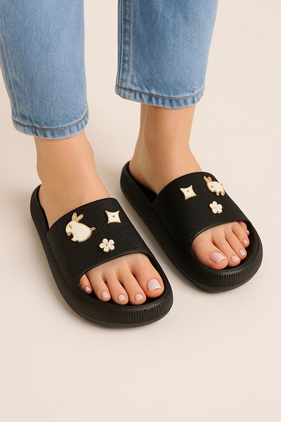 Shoebuo Stone Detailed Beach Pool Daily Women's Slippers