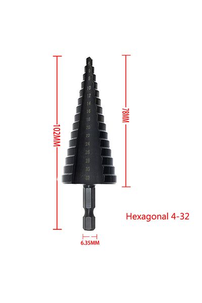 Choice Black 4-32 3pcs 3-12mm 4-12mm 4-20mm Hss Straight Groove Step Drill Bit Set Titanium Coated Wood Met