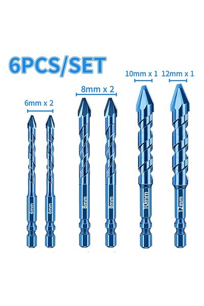 Choice 6pcs Set 10pcs Eccentric Drill Bits For Glass Tile Wall Concrete Drilling Hexagon Shank Drill Bit Se