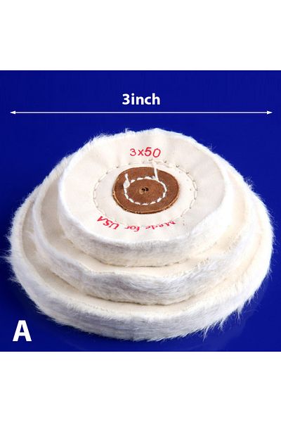 Choice 3 Inch 50mm 3-8 Inch Cotton Lint Cloth Buffing Wheel Grinder For Gold Silver Jewelry Mirror Polishin