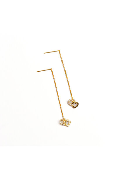 argint 925 Cercei lungi auriu