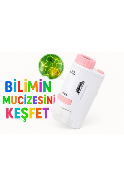 electroawm LED Işıklı Taşınabilir Mikroskop 80–200 Minik Cihazla Büyük Keşifler