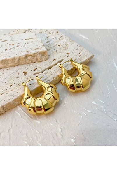 Siya Silver Kararmaz Çelik Vintage Halka Küpe