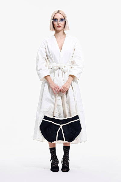 LOVENTA Niesha Allure Black and Beige Large Tote Bag