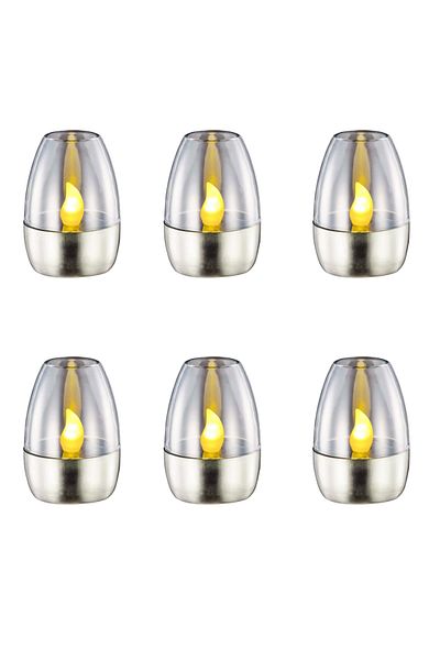 Choice Warm-6pcs 1-6pcs Led Stainless Steel Solar Candle Lights Outdoor Patio Garden Solar Lamp Lawn Deck D