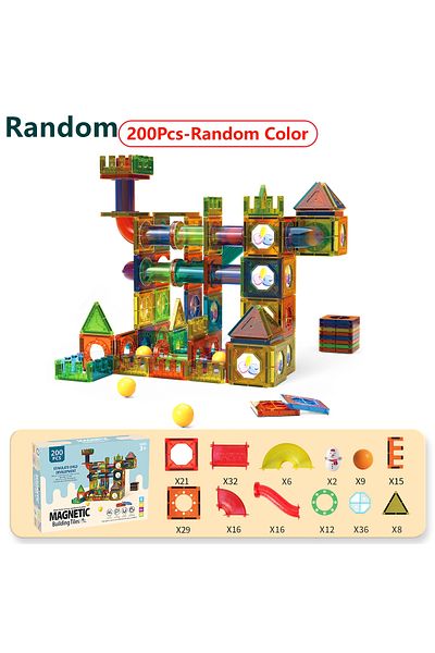 Choice 200pcs Magnetic Tile Marble Runway Toy Set Stem Educational Building Blocks For Boys And Girls Aged