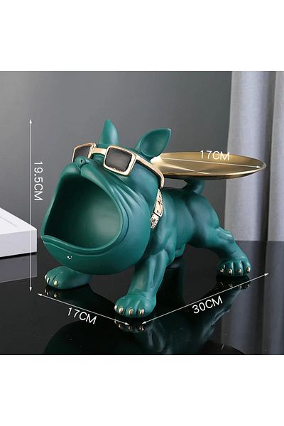 Choice B 30cm/11.8inch Home Decor Bulldog Figurine Dog Statue Key Storage Box Animal Ornament Resin Craft .