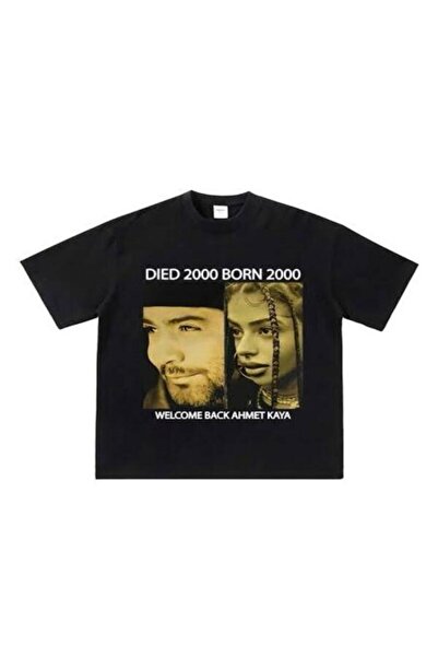 SEDA IŞIKLAR Unisex Kadın-erkek Ahmet Kaya X Alizade Baskılı Oversize T-shirt