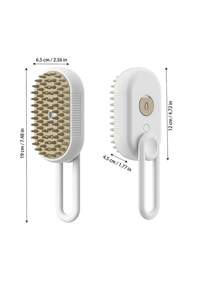 Choice 1pcs White Steamy Dog Brush Electric Spray Cat Hair Brush 3 In1 Dog Steamer Brush For Massage Pet gr